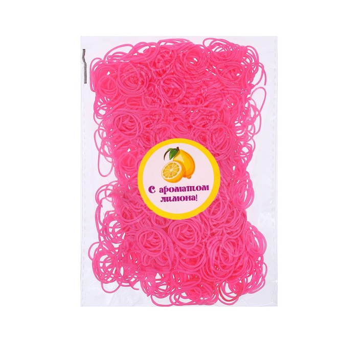 Набор резинок для волос, 200 шт., аромат лимона, цвет розовый