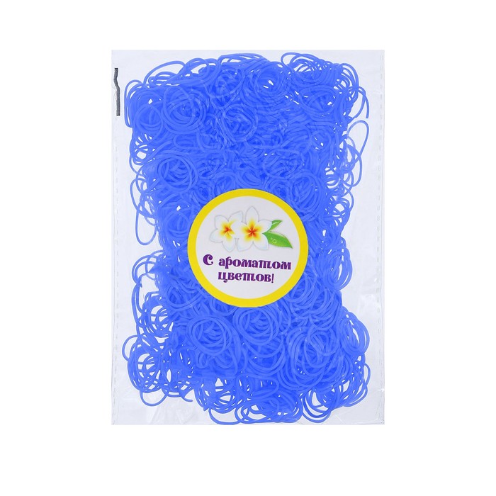 Набор резинок для волос, 200 шт., аромат цветов, цвет синий