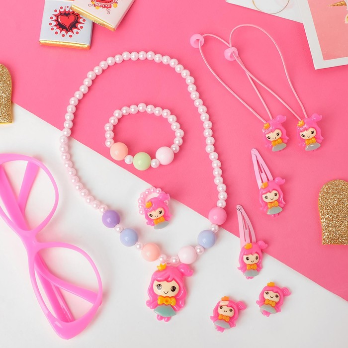 Набор детский "Выбражулька" 9 предметов, девочка, цвет МИКС