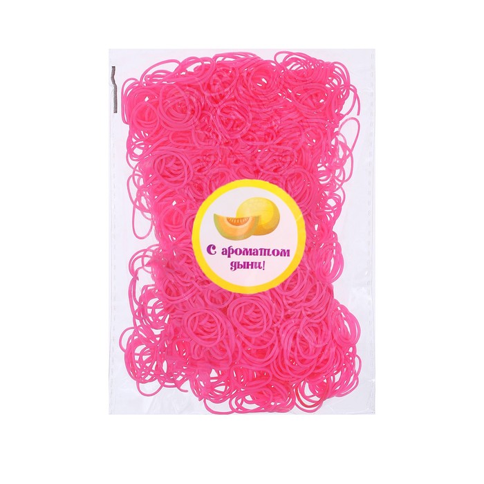 Набор резинок для волос, 200 шт., аромат дыни, цвет розовый