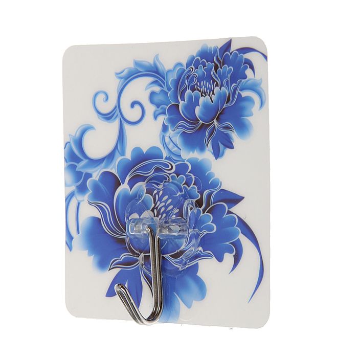 Крючок-наклейка "Лазурь", рисунок МИКС