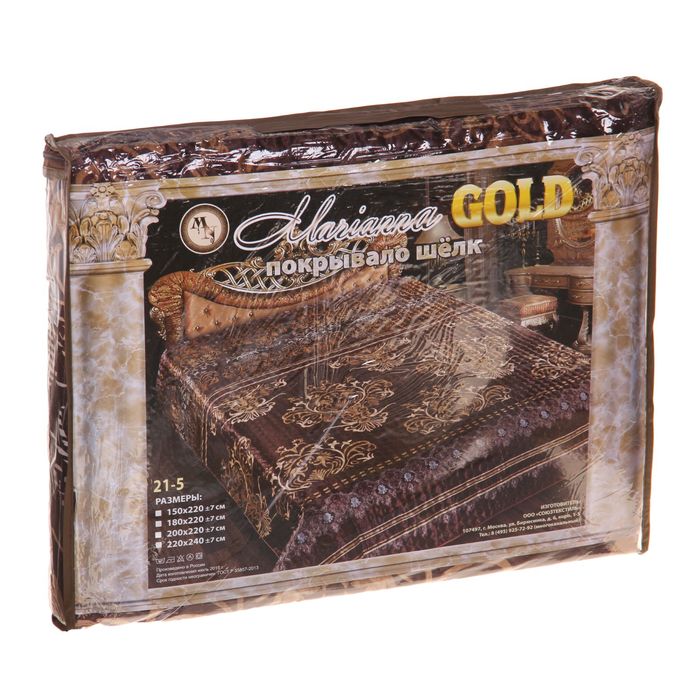 Покрывало Marianna ГОЛД рис 21-5 200х220 см, искус.шелк пэ100%