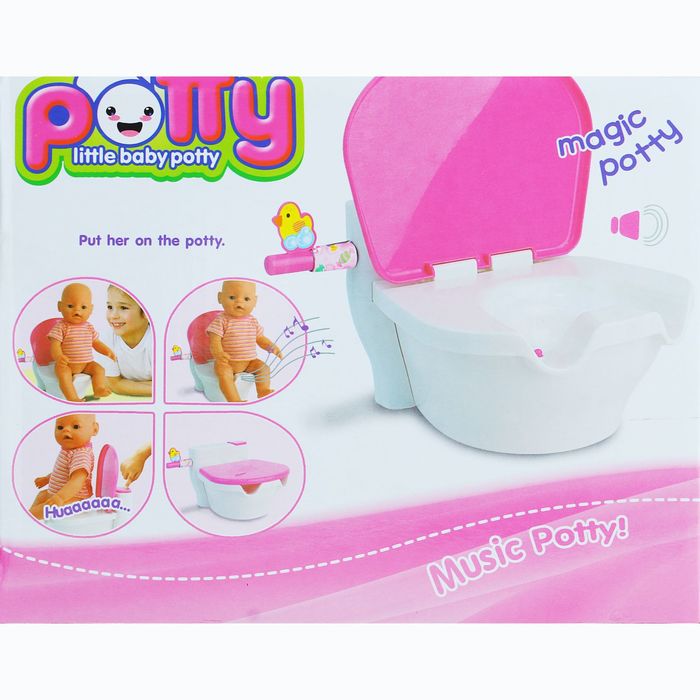 Горшок для пупса музыкальный, с аксессуарами, имитация слива воды и музыкальные мелодии