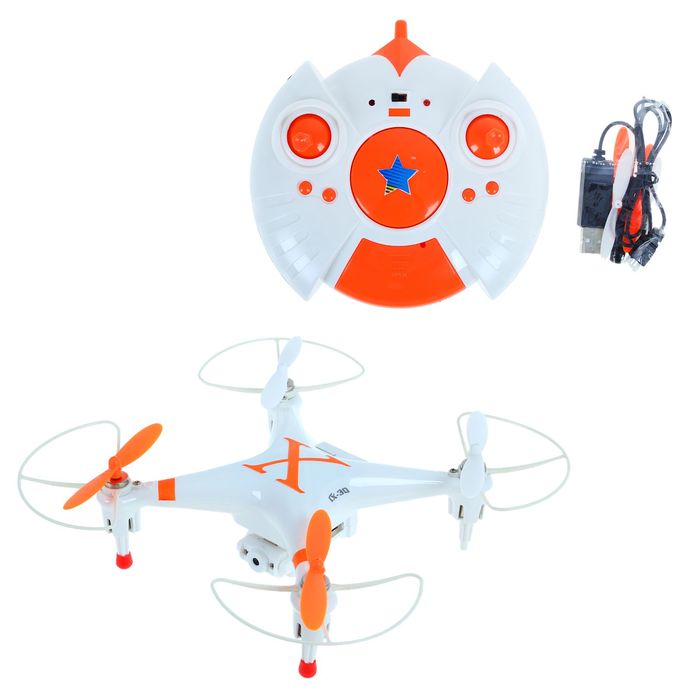 Квадрокоптер радиоуправляемый Cheerson CX-30C, с видеокамерой, 4 канала, световые эффекты, цвета МИКС