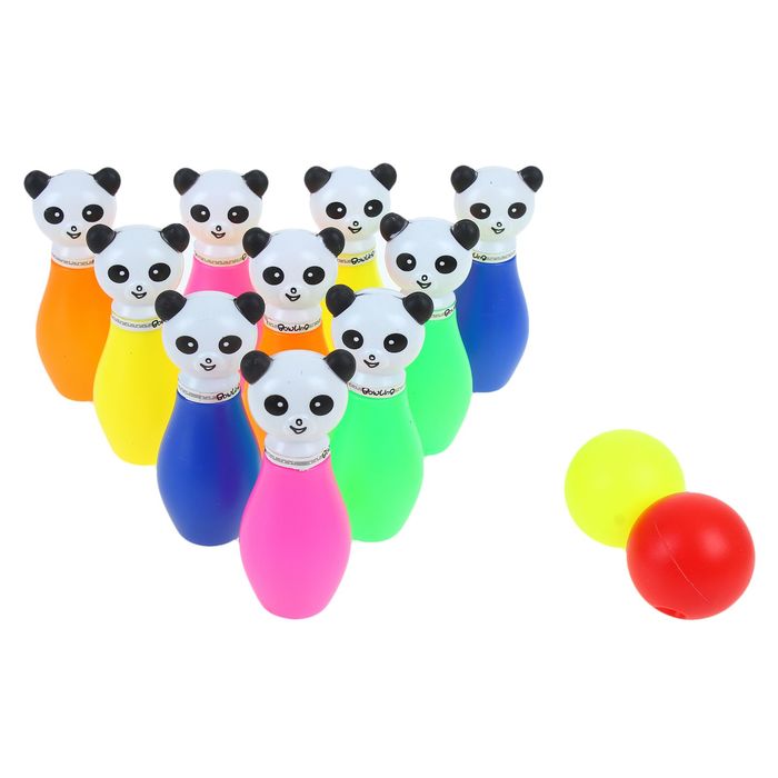 Набор для боулинга &quot;Панда&quot;, 10 кеглей (высота 11,5 см), 2 шара