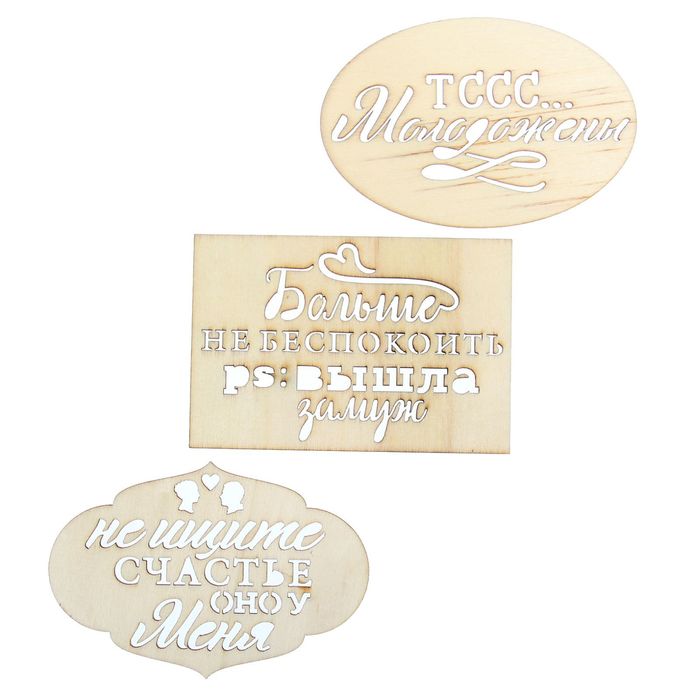 Набор декоративных элементов (3 шт) "Молодожены", 7 х 10 см