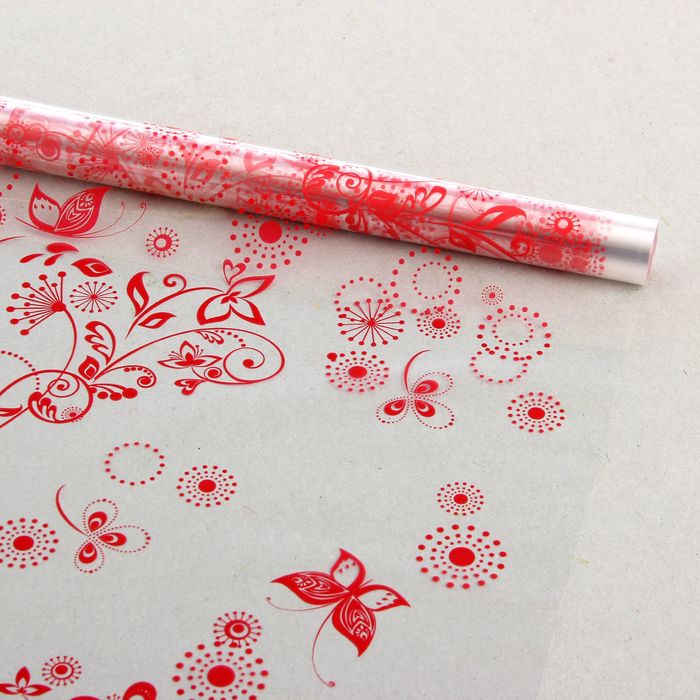 Пленка для цветов "Сабина", красная, 0,7 х 7,5 м, 40 мкм