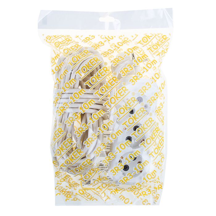 Удлинитель сетевой "TOKER'' 3-местный (10 м, с з/з)