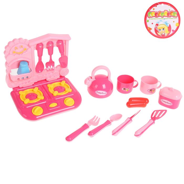 Набор посуды "Чайный" с плитой, 14 предметов