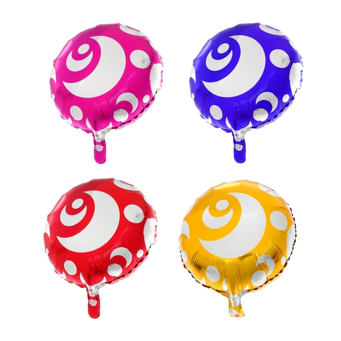Шар фольгированный 18" "Полумесяцы", круг, цвета МИКС