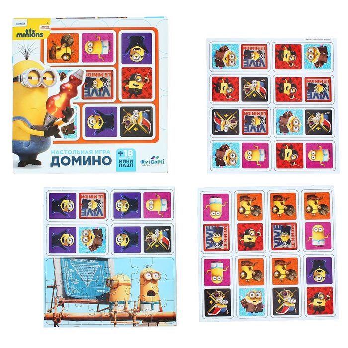 Домино "Миньоны" + мини-пазл на 18 элементов