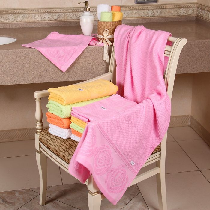 Полотенце махровое "Этель" Аморэ розовый 30*70 см, 100% хлопок, 400гр/м2