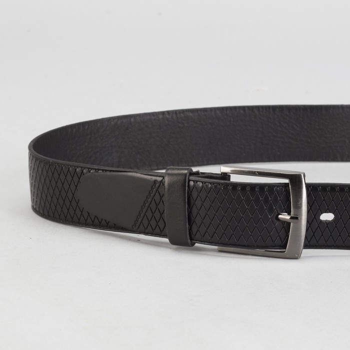 Ремень мужской, винт, пряжка под металл МИКС, ширина - 4см, чёрный