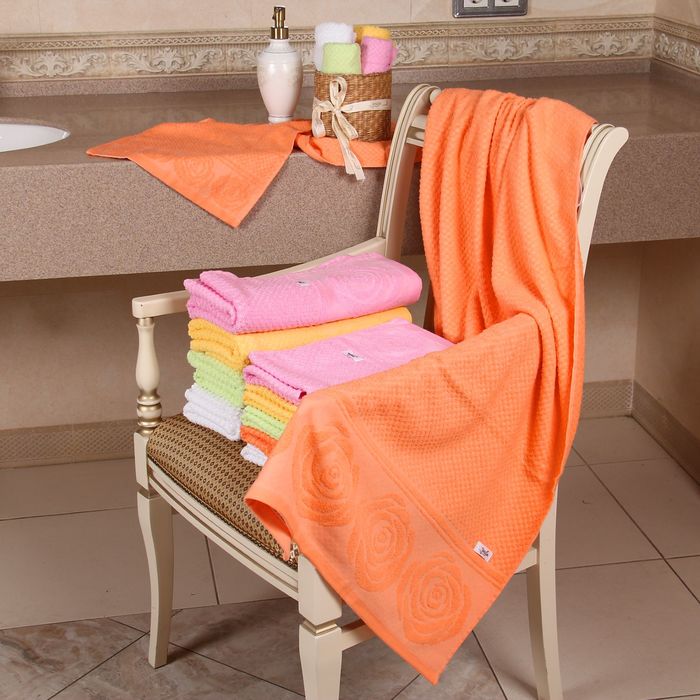 Полотенце махровое "Этель" Аморэ оранжевый 30*70 см, 100% хлопок, 400гр/м2