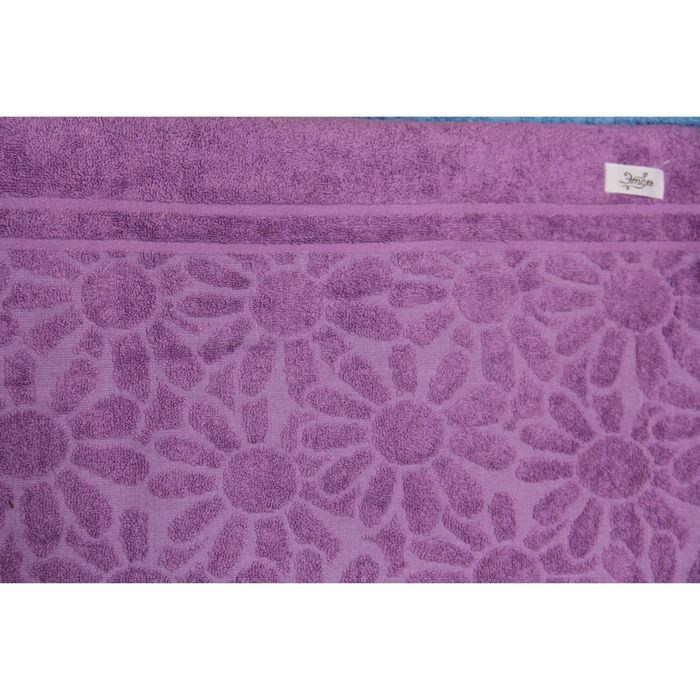 Полотенце махровое "Этель" Герберы сиреневый 50*90 см, 100% хлопок, 400гр/м2