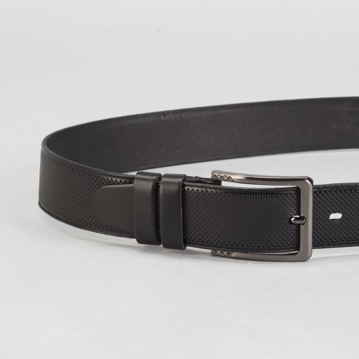 Ремень мужской, винт, пряжка под металл, ширина - 4см, чёрный