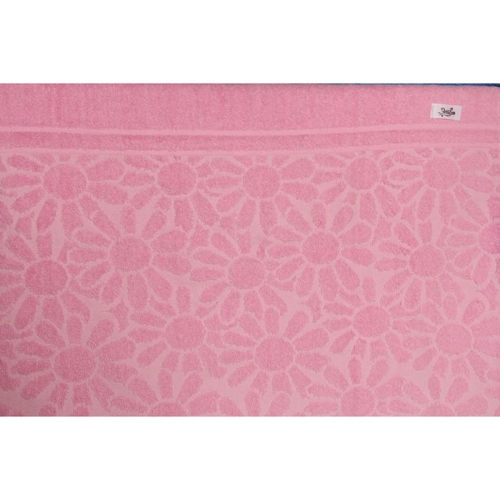 Полотенце махровое "Этель" Герберы розовый 70*140 см, 100% хлопок, 400гр/м2