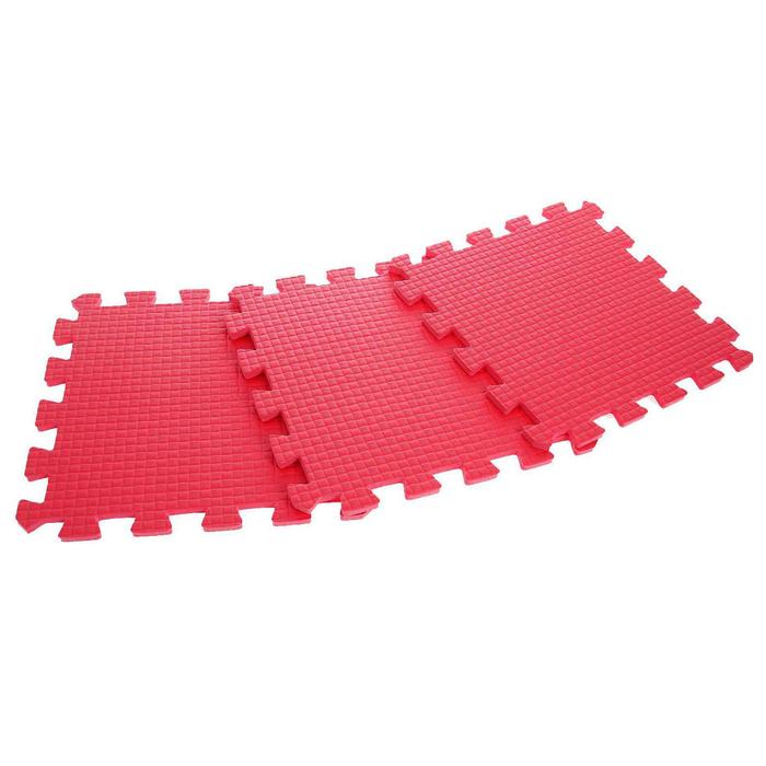 Детский коврик-пазл (мягкий), 9 элементов, толщина 0,9 см, цвет красный