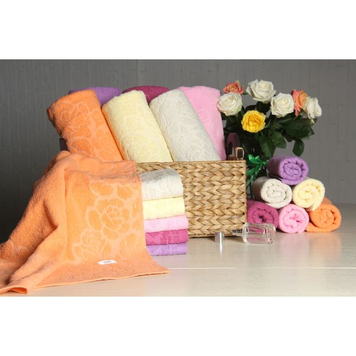 Полотенце махровое "Этель" Флоренция оранжевый 30*70 см, 100% хлопок, 400гр/м2