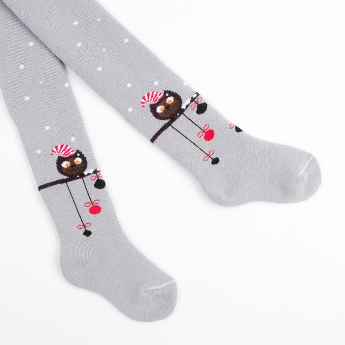 Колготки детские плюшевые ПФС70-2435, цвет светло-серый, рост 86-92 см