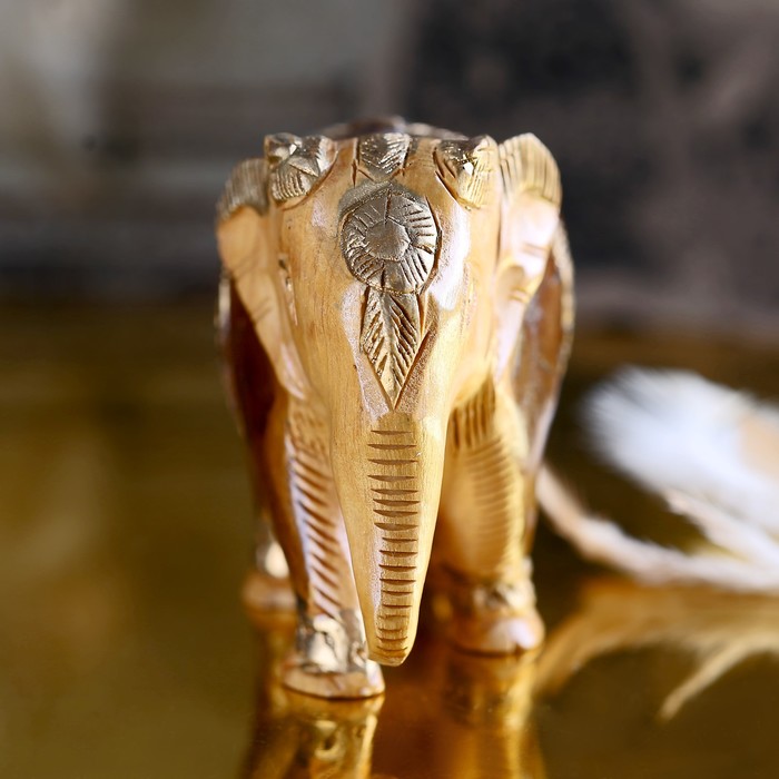 Сувенир "Слон" резной в золоте