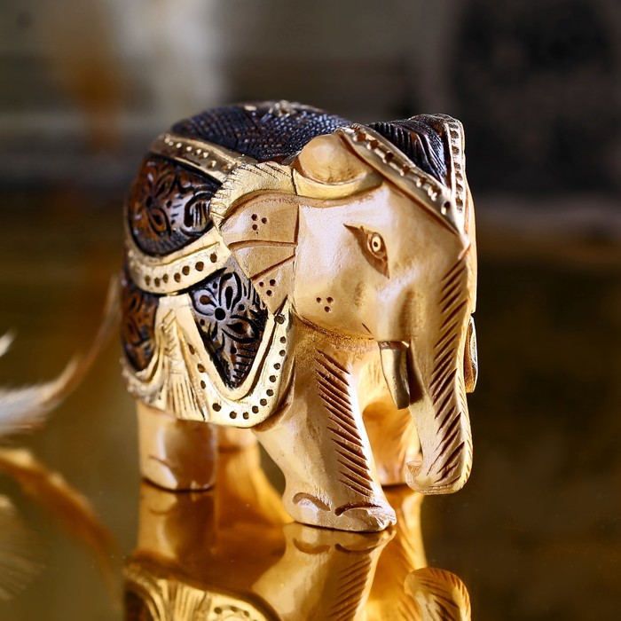 Сувенир "Слон Дели" резной в золоте