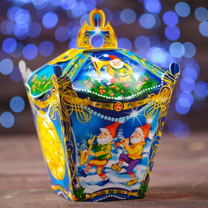 Подарочная коробка "Фонарик" сборная, 13 х 13 х 13,5 см