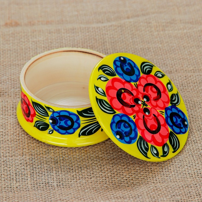 Шкатулка «Цветы», 11×5 см, городецкая роспись, микс