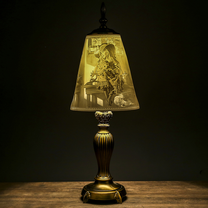 Лампа настольная "Пастушок", керамический абажур