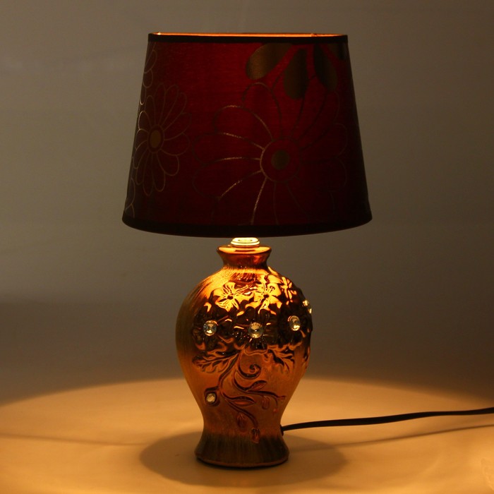 Лампа настольная абажур "Цветник"