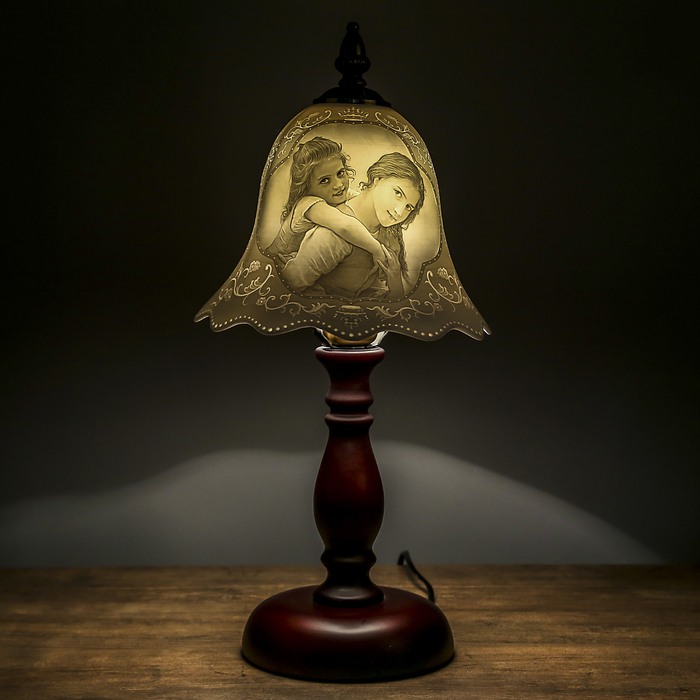 Лампа настольная керамический абажур "Сёстры"