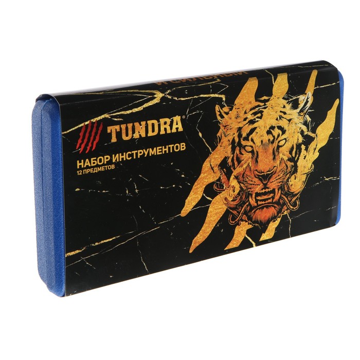 Набор инструментов в кейсе TUNDRA, подарочная упаковка "Тигр", CrV, 1/2", 12 предметов