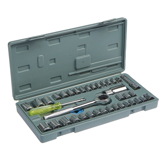 Набор торцевых головок TUNDRA basic, универсальный в кейсе 40 предметов