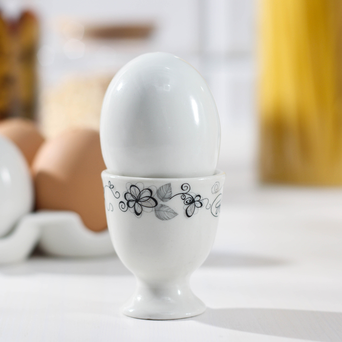Подставка керамическая для яйца Доляна «Ажурные листочки»