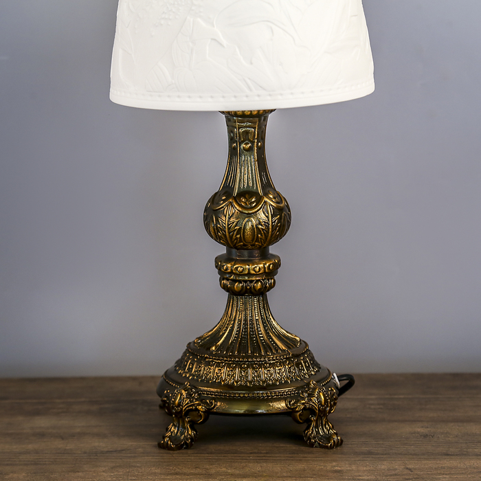 Лампа настольная керамический абажур "Лилии"