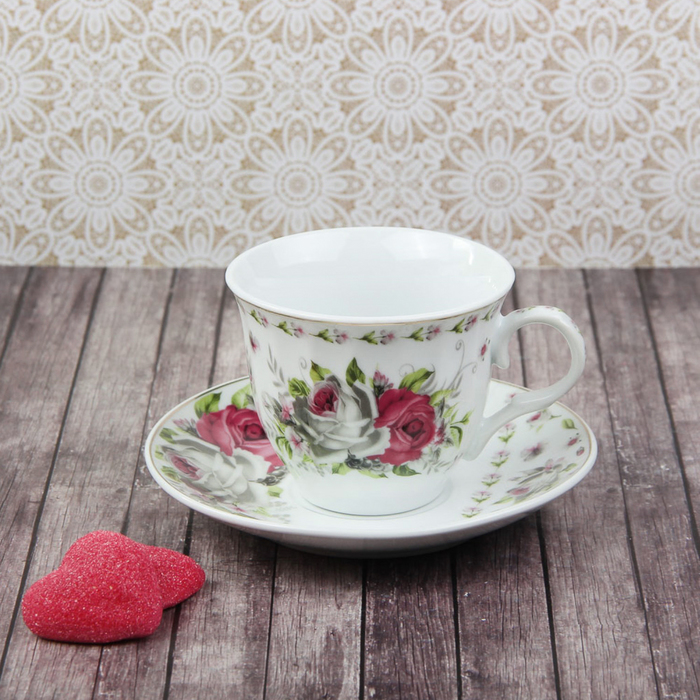 Чайная пара 210 мл "Цветочный маскарад"