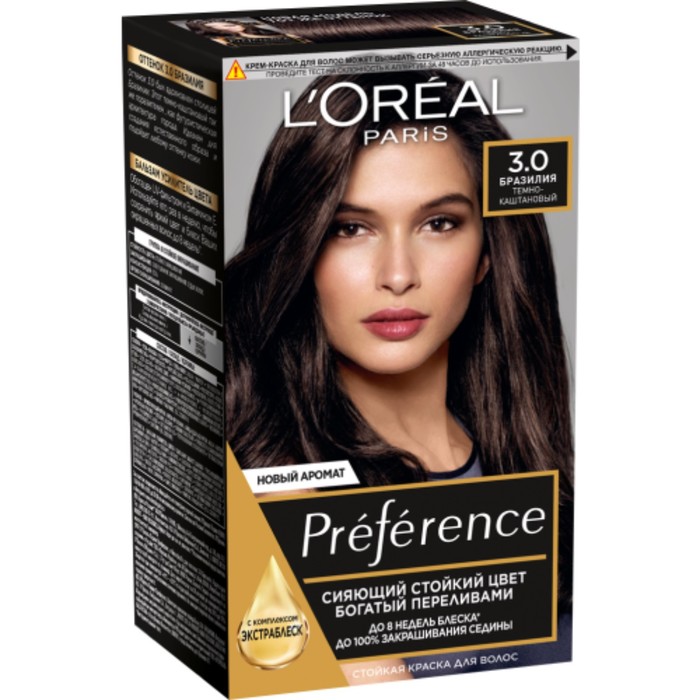 

Краска для волос L'Oreal Preference Recital «Бразилия», тон 3, тёмно-каштановый