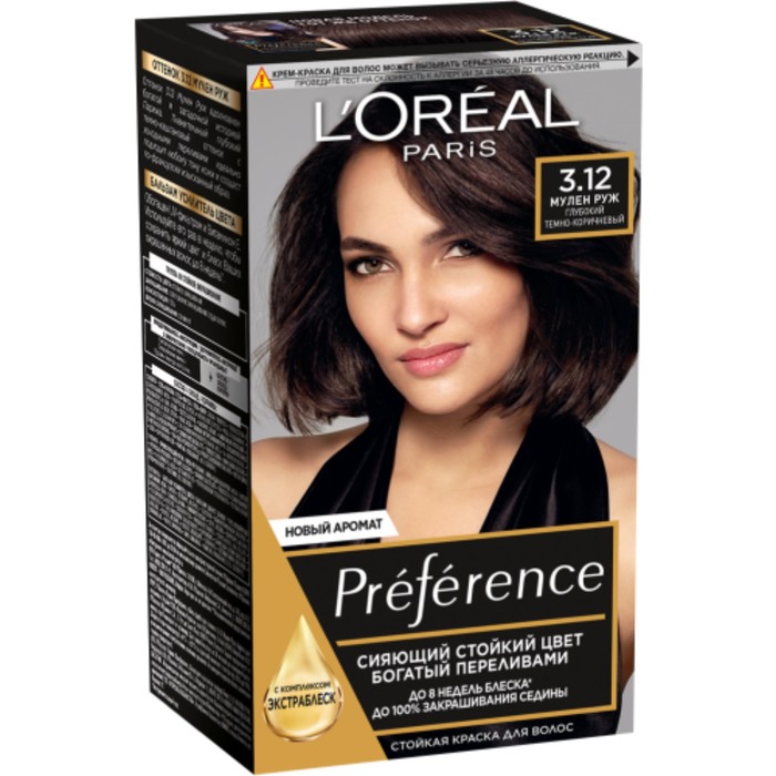 Краска для волос L'Oreal Preference, 3.12, "Мулен Руж", 174 мл