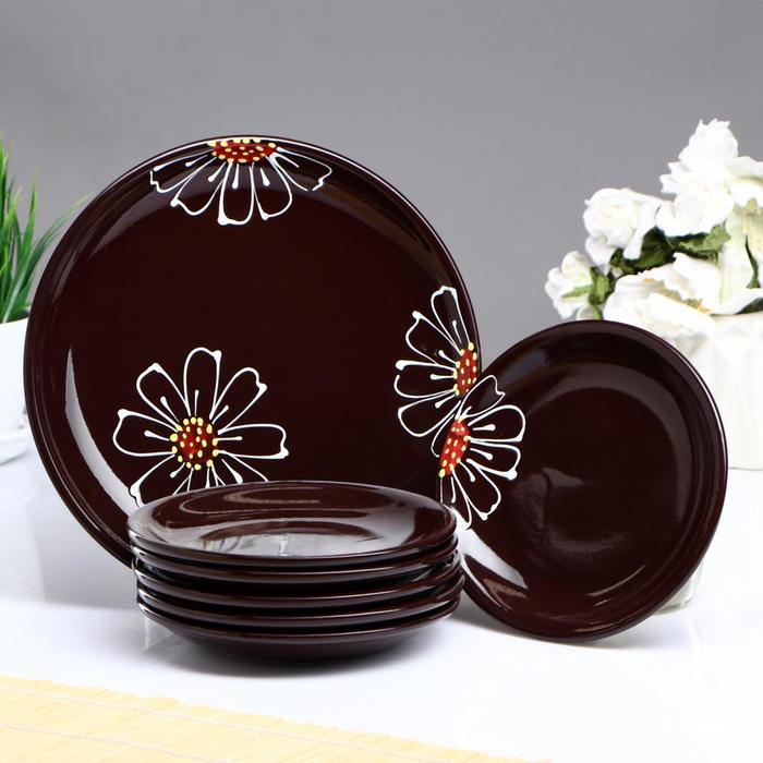 Набор для блинов "Псковский" 7 предметов: d=24 см, 16 см, коричневый