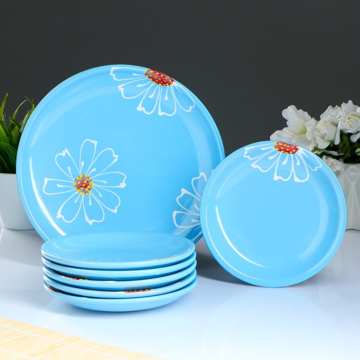 Набор для блинов "Псковский", 7 предметов: d=24 см, 16 см, цвет голубой