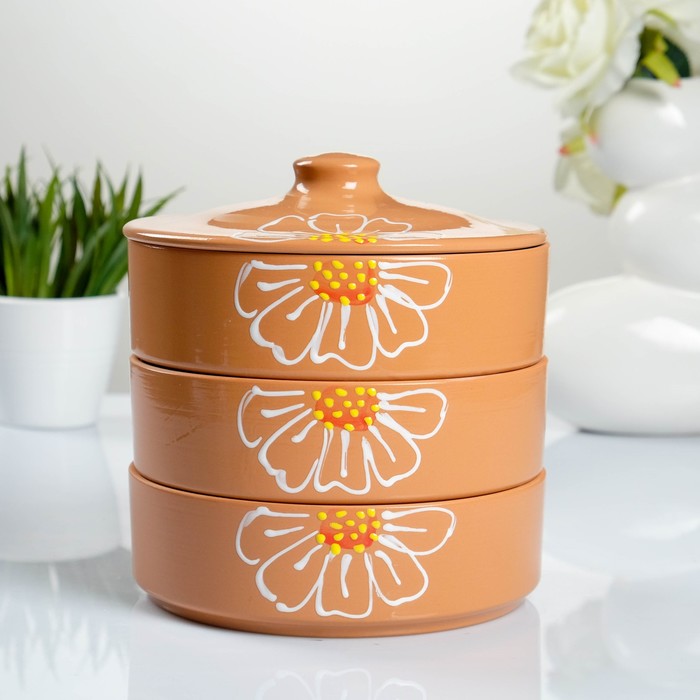 Набор для холодца "Цветок" 3 шт. (d=17,5 см, h=5,7 см) микс 75 мл