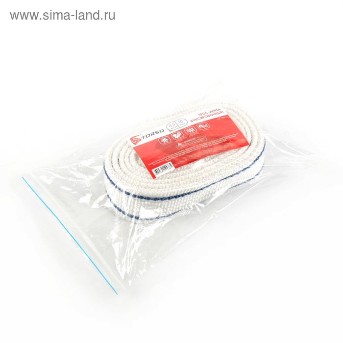 

Трос-лента буксировочный TORSO Standart, 10 т. 4.5 м, 2 крюка