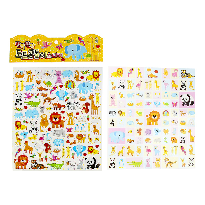 Наклейка "Зверята и смайлы" (набор 2 шт) МИКС