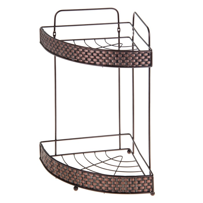 Полка 2х-ярусная угловая "Корзинка", цвет коричневый