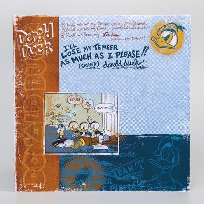 Бумага для скрапбукинга "Old's cool: Дональд Дак", Микки Маус и друзья, 29.5 х 29.5 см, 160 г/м²