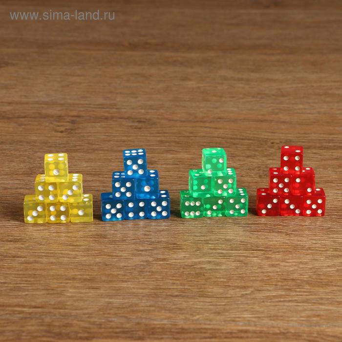 

Кости игральные 1.6х1.6 см, прозрачные, фасовка 100 шт, микс
