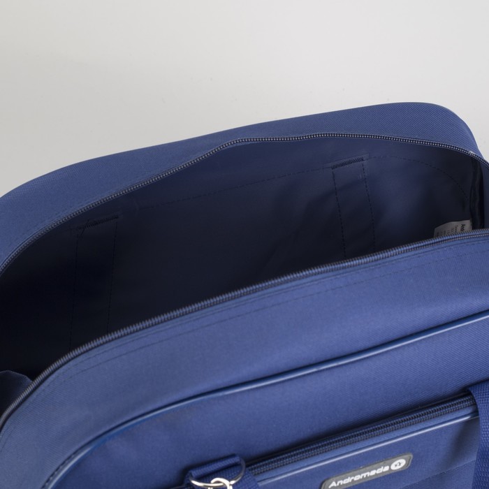 Сумка дорожная на молнии, 1 отдел, 2 наружных кармана, длинный ремень, цвет синий