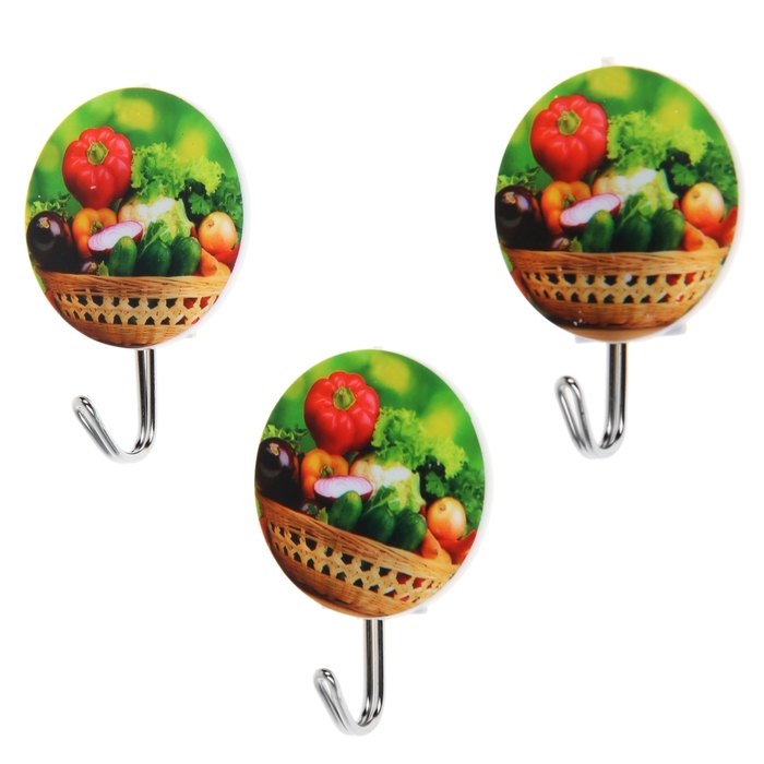 Набор крючков на липучке "Урожай", 3 шт