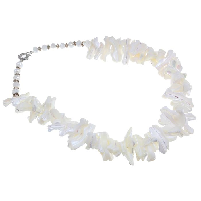 Колье "Ракушка", цвет белый, 45см