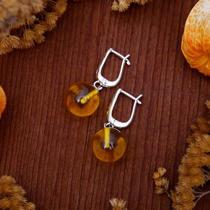 Серьги "Янтарь" шарики